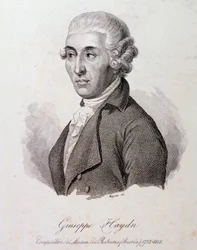 Portræt af den østrigske komponist Joseph Haydn (1732-1809) Indgravering. 1800-tallets privatsamling