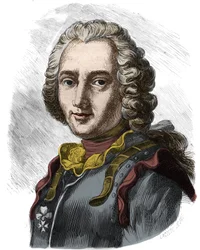 Portræt af Claude, ridder dengang greve af Forbin (1656 - 1733) fransk sømand. Indgravering af det 19. århundrede. Privat samling.