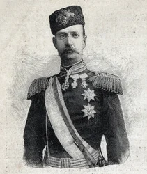 Portræt af George I, konge af Grækenland (1845-1913). Gravering i "" Le Peute Parisien""