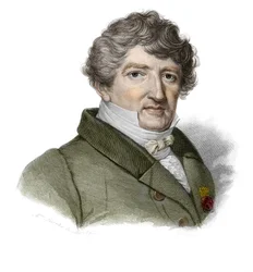 Portræt af Georges Cuvier (1764-1832), fransk palæontolog i "Portrætter og historie af nyttige mænd: mænd og kvinder i alle lande og af alle forhold, som har erhvervet rettigheder til anerkendelse af mænd" udgivet og udbredt af Societe Mo