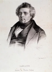 Portræt af Luigi Lablache (1794-1858) italiensk og fransk operasanger Indgravering. 19. århundrede. Milanesisk privat samling