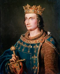 Portræt af Filip IV den Smukke (1268-1314), konge af Frankrig. Anonymt maleri fra det 19. århundrede. Slotte i Versailles og Trianon.