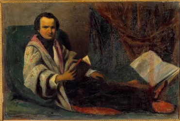 Portræt af Victor Hugo (1802-1885) Anonymt maleri. 19. århundrede. Sol 0,66x0,98 m