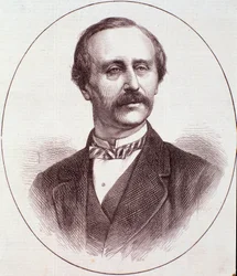 Portræt af den engelske violinist Henry Gamble Blagrove (gravering