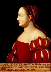 Portræt af hertuginden af Valentinois Diana de Poitiers (1499-1566), favorit hos kong Henrik II af Frankrig