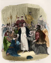 Sankt Johannes af Avila (Salige Johannes af Avila) (1499-1569) anklaget for kætteri af inkvisitionen i det 16. århundrede. Illustration i "" Mysteres of the Inquisition and Other Secret Societies of Spain"" Af Victor de Fereal, Suberwick, Manuel Galo de Cu