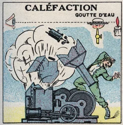 Dampgeneratorer: eksplosion af en kedel forårsaget af forkalkning. Anonym illustration fra 1925. Privat samling.