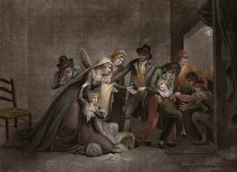 Dauphinen tvunget fra sin mor - Adskillelse af Louis XVII og Marie-Antoinette af Østrig (1755-1793), dronning af Frankrig, i templets fængsel, den 3. juli