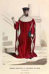 Den første formand for parlamentet i Paris i det 16. århundrede under kong Henrik III - Første formand for parlamentet i Paris i det 16. århundrede - privat samling