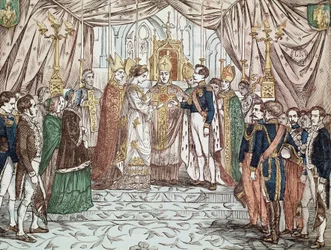 Bryllup af Napoleon III og Eugenia Maria de Montijo de Guzman, den 30/01/1853 i Vor Frue Katedral (gravering)