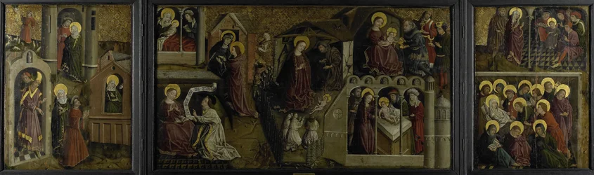 Triptykon med scener fra Jomfru Marias liv
