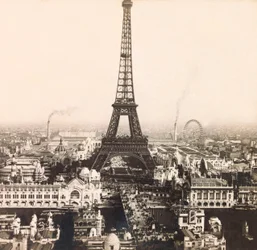 Universal Exposition of 1900 - Exposition Universelle de 1900 i Paris: Panoramaudsigt over Champs de Mars - privat samling