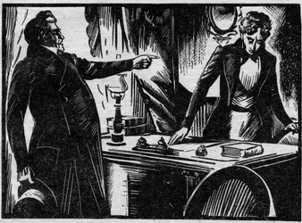 Diverse begivenheder: anholdelsen og retssagen ved retten i Hérault mod Edmond Couty Lappommerais, som i 1863 myrdede flere af sine elskerinder ved forgiftning. Illustration fra “Le Petit Journal illustré”, 1931