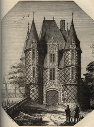chateau de Carrouges - Fangehullet - Orne Normanise - indgravering i "" PATRIE"" - PACUREQUIREQUE BESKRIVELSE AF FRANKRIG I 6 BIND AF LUCIEN HUARD - slutningen af ​​1800-tallet