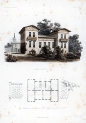 Design til et landsted i Moabit, nær Berlin, Tyskland, c1850.