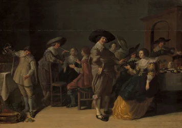 Distinguished Company in a Room, ca. 1630 (olie på panel)