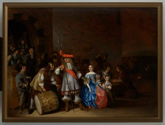 Guardroom Scene (olie på panel)