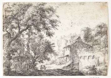 Bymur med et herberg