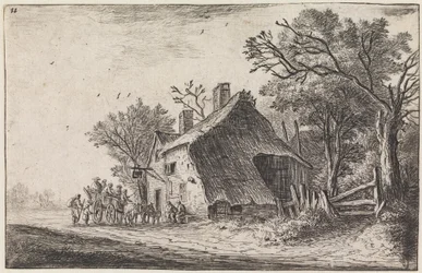 De rejsendes ankomst til kroen (nr. 2 i en serie på 12 tryk)