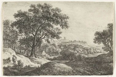 Bakket landskab med en landsby Landskaber (serietitel)