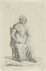 Siddende bondekone fra Vallonien Vallonsk bondekone (titel på objektet) Landmænd og kvindelige landmænd fra Det Forenede Kongerige Holland (serietitel)
