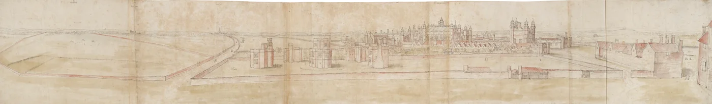 Hampton Court Palace fra nord, c1550-1560