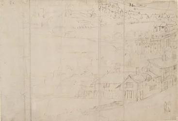 Panorama over London set fra Southwark: Bankside, 1554