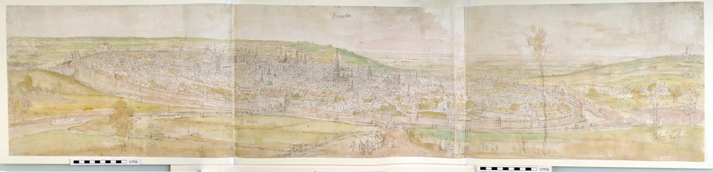 Panoramaudsigt over Bruxelles fra nord, 1558