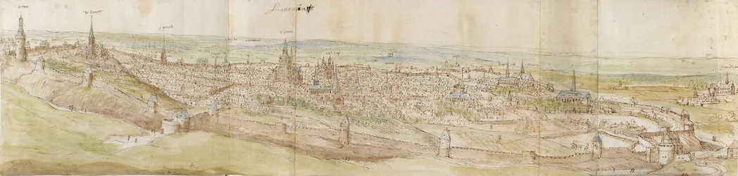 Panoramaudsigt over Leuven fra nordvest, c1550-1570