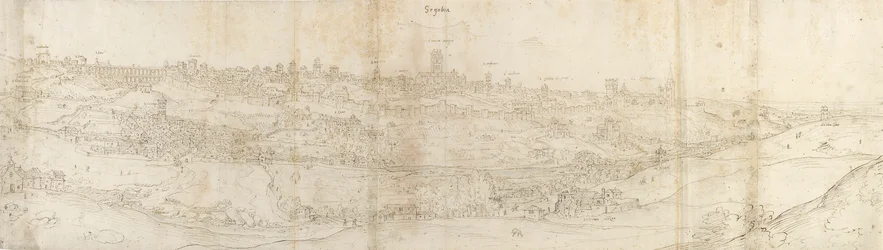 Panoramaudsigt over Segovia fra øst, c1550-1560