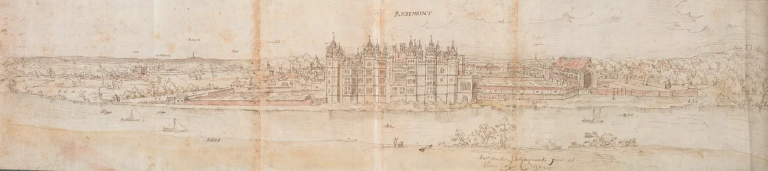Richmond Palace fra den anden side af Themsen, 1562