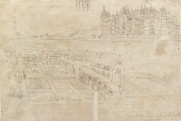 River Front of Richmond Palace og Privy Gardens, c1550