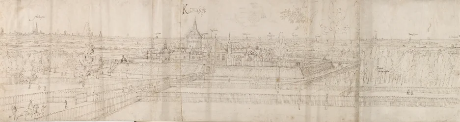 Udsigt over slottet Cantecroy nær Antwerpen og det omkringliggende landskab, 1557-58