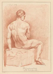 Siddende nøgen mand, set bagfra (3. præmie 1769)