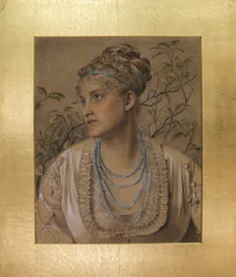 Mary Sandys (1845-1920), ca. 1871-73 (farvet kridt på buff-papir)