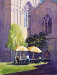 Refectory Garden, Exeter Cathedral, 1999 (akryl på papir)