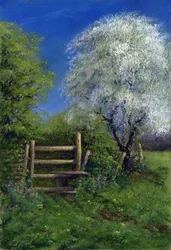 Springtime by the Stile, 2013 (pastel på papir)