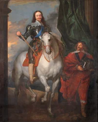 Charles I til hest med M. De St. Antoine (olie på lærred)