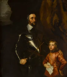 Portræt af Thomas, jarlen af Arundel med et af hans barnebarn (1592-1646), ca. 1620-41 (olie på lærred)