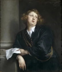 Henricus Liberti ou Hendrik van Groeninghen - Portræt af komponisten og organisten Henricus Liberti (1610-1669) - Peinture de Sir Anthonis (Anton ou Antoon) van Dyck (1599-1641) - 1627-1632 - Olie på lærred - 107x97 cm-Museo del Prado, Madrid