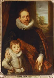 Portræt af en far og søn, også kendt som Guillaume Richardot ...