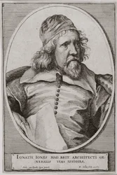 Portræt af Inigo Jones (1573-1652) indgraveret af Wenceslaus Hollar (1607-77) 1655