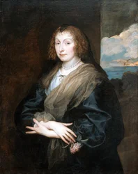 Portræt af en kvinde med en rose, mellem 1635 og 1639