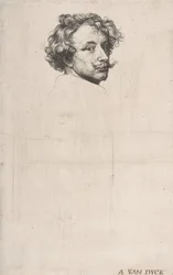 Selvportræt, fra The Iconography, ca. 1640.