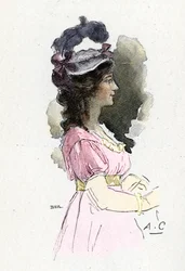 Portræt af Josephine de Beauharnais (1763-1814) Tegning af Antoine Calbet tegner fra "Napoleon og kvinder" af Masson