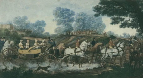 Jagtmøde, indgraveret af Philibert Louis Debucourt (1755-1832) tidligt i det 19. århundrede