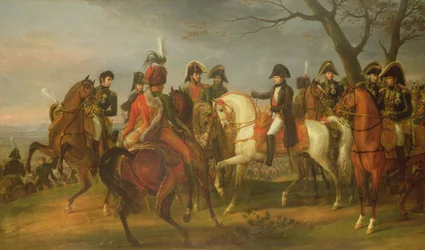 Napoleon (1769-1821) giver ordrer før slaget ved Austerlitz, 2. december 1805, 1808