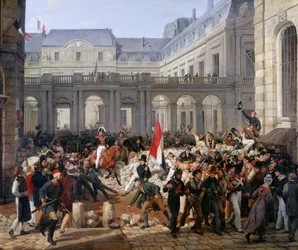 Hertugen af Orleans forlader Palais-Royal og tager til Hotel de Ville den 31. juli 1830, 1832