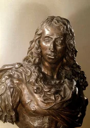 Buste i bronze af Louis II af Bourbon, Prince of Conde kendt som Grand Conde (1621-1686) (Bourbon-Conde). Skulptur af Antoine Coysevox (1640-1720) 17. århundrede.