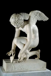 Kærligheden eller «Kærligheden, der fanger en sommerfugl»: marmorskulptur af Antoine Denis Chaudet (1763-1810), 1817, Paris, Musée du Louvre